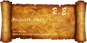 Rojcsik Emil névjegykártya