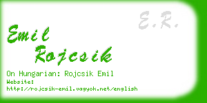 emil rojcsik business card